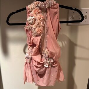 Hand stoned mauve pink dance costume-lyrical or contemporary